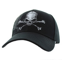 VM021 Skull Velcro Cap (Solid Black)
