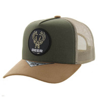 SM104 DEER , COTTON/SUEDE TRUCKER - OLIVE/KHAKI/KHAKI