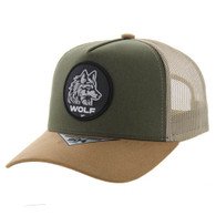 SM104 WOLF , COTTON/SUEDE TRUCKER - OLIVE/KHAKI/KHAKI