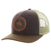 KSM185 COWBOY , CANVAS/OIL  LEATHER TRUCKER - BROWN/BROWN/KHAKI