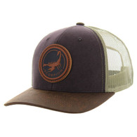 KSM185 SCORPION , CANVAS/OIL  LEATHER TRUCKER - BROWN/BROWN/KHAKI