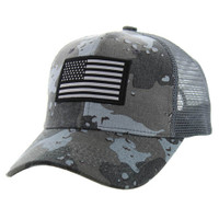 VM1001 USA FLAG , TRUCKER - #4 GRAY CAMO/GRAY