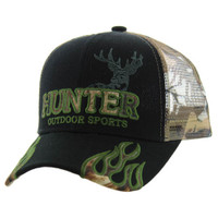 VM361 HUNTER OUTDOOR SPORTS , TRUCKER - BLACK/HUNTING CAMO