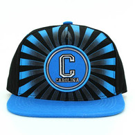 SM932 carolina Snapback Cap (Black & aqua)