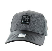 VM859 Fort worth Cotton Baseball Cap Hat (Grey & Black)