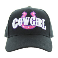 VM002 Cowgirl Velcro Cap (Solid black)