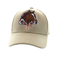 VM196 Kids Horse & Belt Velcro Cap (Solid Khaki)
