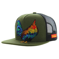 SM091 ROOSTER , TRUCKER - OLIVE