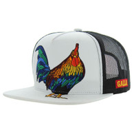 SM091 ROOSTER , TRUCKER - WHITE