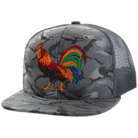 SM035 COCK , NYLON CAMO TRUCKER - CHARCOAL CAMO