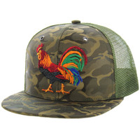 SM035 COCK , NYLON CAMO TRUCKER - OLIVE CAMO