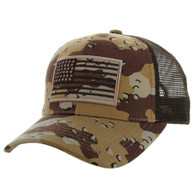 VM9003 USA FLAG , TRUCKER - #2 DESERT CAMO/BROWN