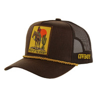 SM019 COWBOY , OIL LEATHER TRUCKER - BROWN
