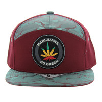 SM7173 MARIJUANA , 7 PANEL - BURGUNDY/TEAL CAMO
