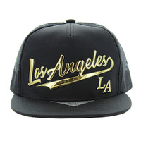 SM172 LOS ANGELES , MATTE PU TRUCKER - BLACK