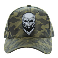 VM587 SKULL NYLON CAMO VELCRO CAP (OLIVE)