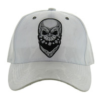 VM587 SKULL NYLON CAMO VELCRO CAP (WHITE)