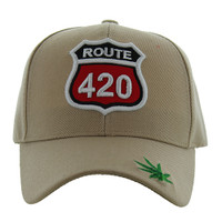 VM187 MARIJUANA VELCRO CAP( KHAKI )