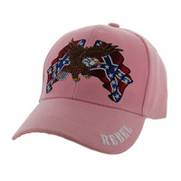 VM444 REBEL FLAG EAGLE VELCRO CAP (SOLID L PINK)