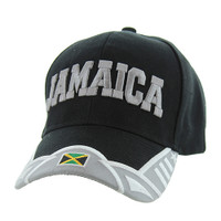 VM421 JAMAICA COUNTRY VELCRO CAP (BLACK & GREY)