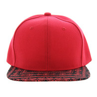 SP028 BLANK COTTON SNAPBACK (RED &  BLACK PRINT)