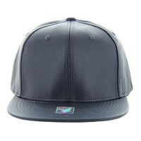 SP1001 BLANK PU SNAPBACK HAT (SOLID NAVY)