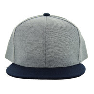 SP1622 BLANK  SNAPBACK CAP (GREY & NAVY)