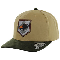 KSM532 NATIVE BUFFALO , COTTON WITH SUEDE VISOR - KHAKI/OLIVE