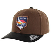 KSM532 NATIVE EAGLE , COTTON WITH SUEDE VISOR - BROWN/BLACK