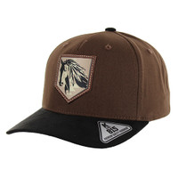 KSM532 NATIVE HORSE , COTTON WITH SUEDE VISOR - BROWN/BLACK