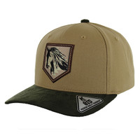 KSM532 NATIVE HORSE , COTTON WITH SUEDE VISOR - KHAKI/OLIVE
