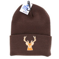 WB020 Deer Long Beanie (Solid Brown)