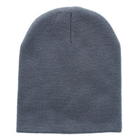 WB090 Plain 8" Short Beanie (Solid D gray )