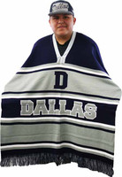 WP010 Winter Dallas Poncho (Navy & L gray)