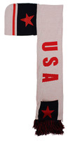 WS030 USA  Hoodie Scarf (White & Navy)
