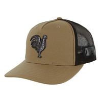 SM322 ROOSTER, TRUCKER DOUBLE SNAPBACK -KHAKI/BROWN