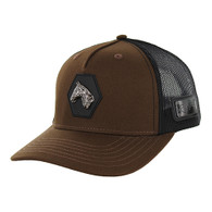 SM324 HORSE, TRUCKER DOUBLE SNAPABCK-BROWN/BLACK