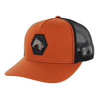 SM324 HORSE, TRUCKER DOUBLE SNAPBACK - BURNT ORANGE/BLACK