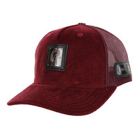 SM327 HORSE CORDUROY, TRUCKER DOUBLE SNAPABCK-WINE/WINE