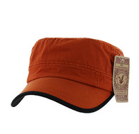 BP084 Washed Cotton Castro Caps (Solid Texas Orange)