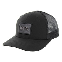 SM329 KING, TRUCKER DOUBLE SNAPABCK-BLACK/BLACK