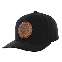 KSM651 NATIVE CHIEF, COTTON WITH SUEDE VISOR-BLACK/BLACK