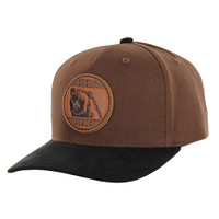 KSM654 NATIVE BEAR, COTTON WITH SUEDE VISOR-BROWN/BLACK