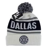 WB256 DALLAS , POM BEANIE - WHITE/NAVY