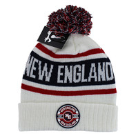 WB256 NEW ENGLAND , POM BEANIE - WHITE/NAVY