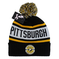 WB256 PITTSBURGH, POM BEANIE - BLACK/GOLD