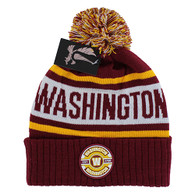 WB256 WASHINGTON, POM BEANIE - BURGUNDY/GOLD