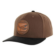 KSM656 NATIVE FEATHER,COTTON WITH SUEDE VISOR-BROWN/BLACK