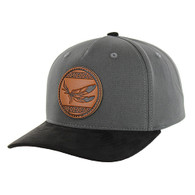 KSM656 NATIVE FEATHER,COTTON WITH SUEDE VISOR-CHARCOAL/BLACK