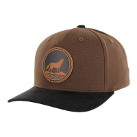 KSM657 NATIVE WOLF,COTTON WITH SUEDE VISOR-BROWN/BLACK